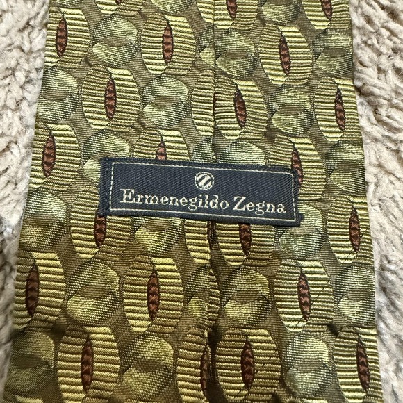 Ermenegildo‎ Zegna Tie Mens Silk Luxury Designer Geometric Made in Italy Necktie - Picture 2 of 4